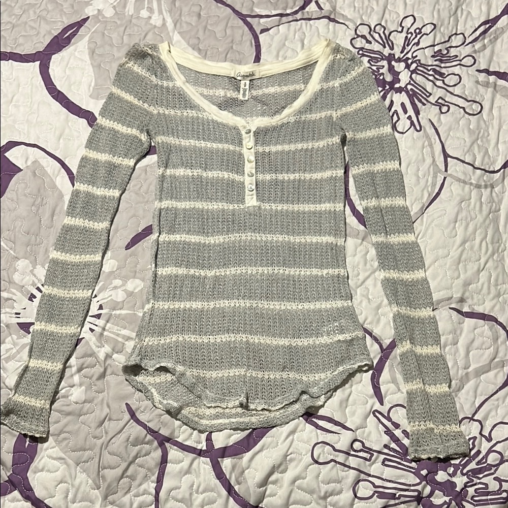 Striped Long Sleeve Knit Top